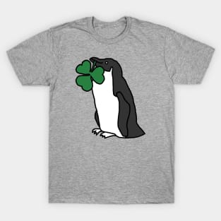 Saint Patricks Day Penguin with Shamrock T-Shirt